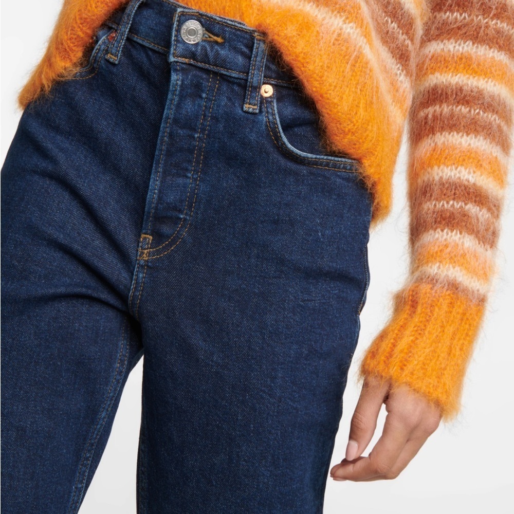 RE/DONE Women’s ‘90s Dark Wash High Rise Ankle‎ Crop Button Fly Jeans SZ 31 NWT - Picture 3 of 15